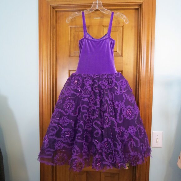 Costume Gallery Purple Ballet Tutu Velvet Sequins Ribbon Flowers Adult Small - Picture 9 of 11